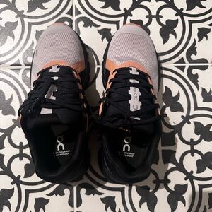 On Running Men's Black and Orange Athletic Shoes